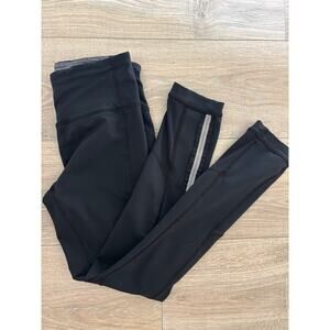 Lululelmon Black Cropped Leggings Ruffle Detail Size 4